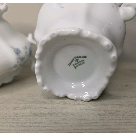 Vintage Johann Haviland Blue Garland Fine China Sugar Bowl & Creamer SET - Picture 11 of 11